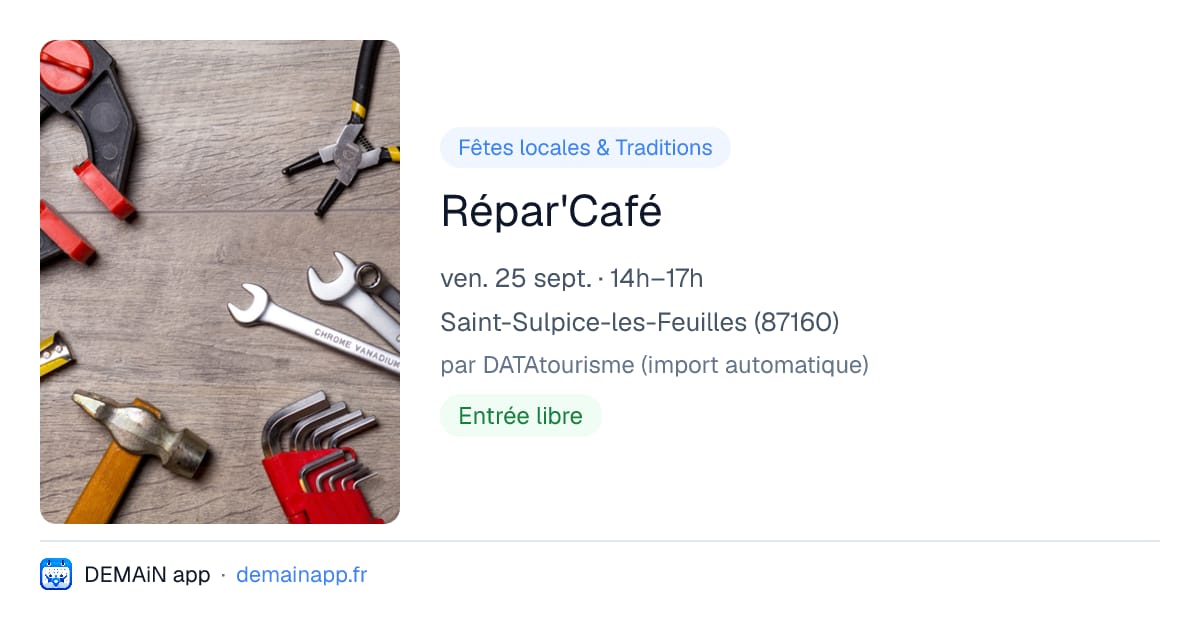 Répar'Café — Saint-Sulpice-les-Feuilles