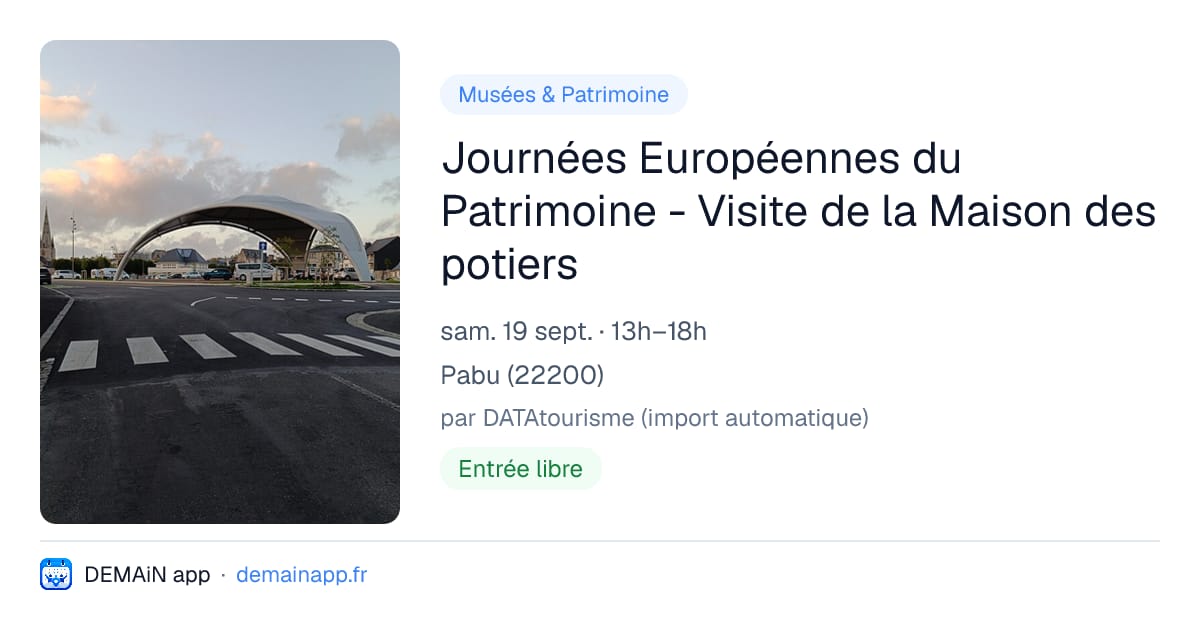 Journées Européennes du Patrimoine - Visite de la Maison des potiers — Pabu
