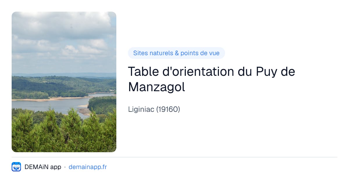 Table d'orientation du Puy de Manzagol — Liginiac
