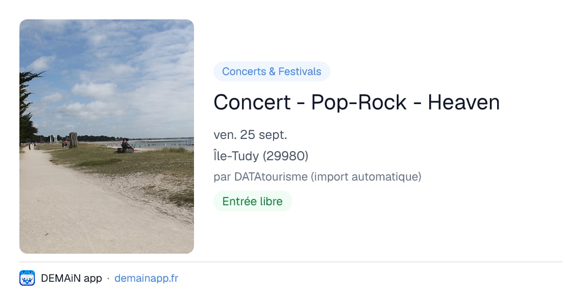 Concert - Pop-Rock - Heaven — Île-Tudy