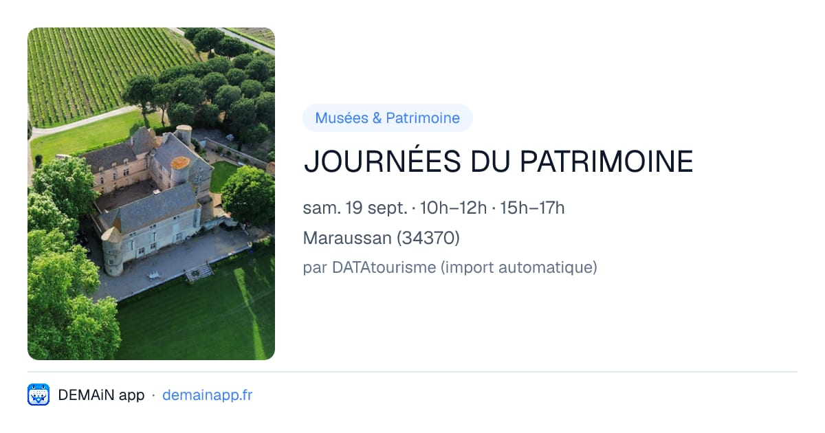 JOURNÉES DU PATRIMOINE — Maraussan