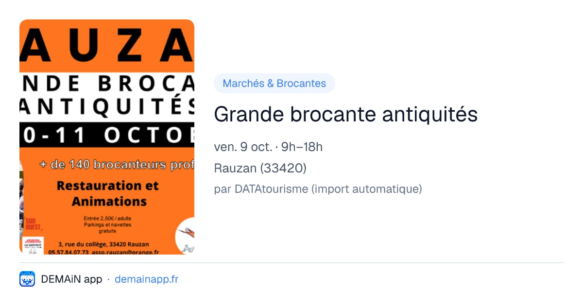 Grande brocante antiquités — Rauzan