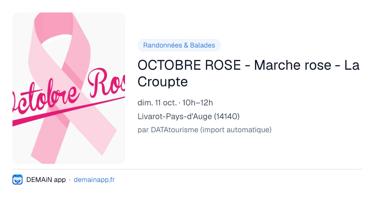 OCTOBRE ROSE - Marche rose - La Croupte — Livarot-Pays-d'Auge