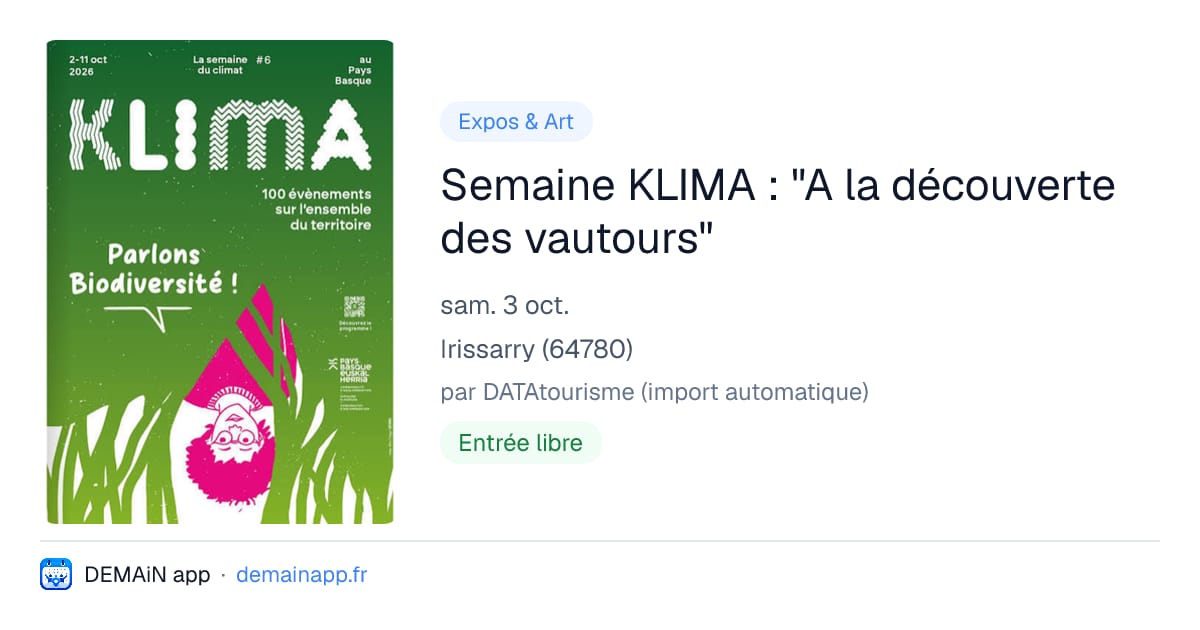 Semaine KLIMA : "A la découverte des vautours" — Irissarry