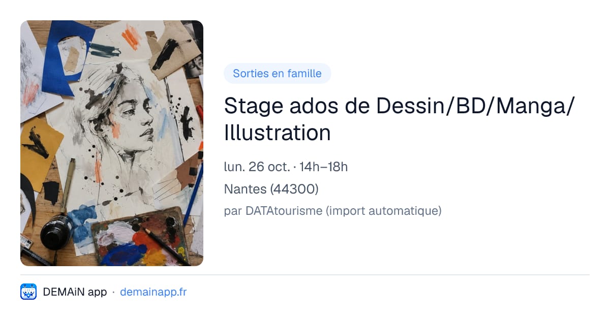 Stage ados de Dessin/BD/Manga/Illustration — Nantes