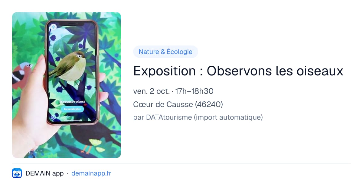 Exposition : Observons les oiseaux — Cœur de Causse