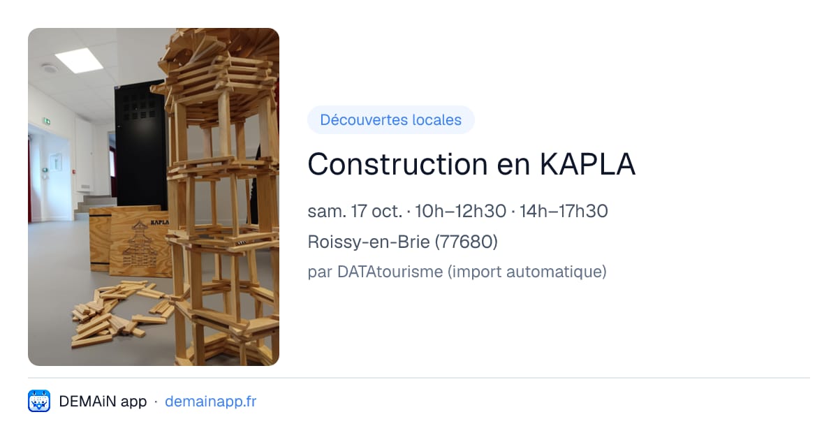 Construction en KAPLA — Roissy-en-Brie