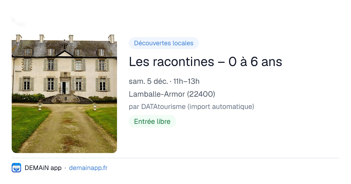 Les racontines – 0 à 6 ans — Lamballe-Armor