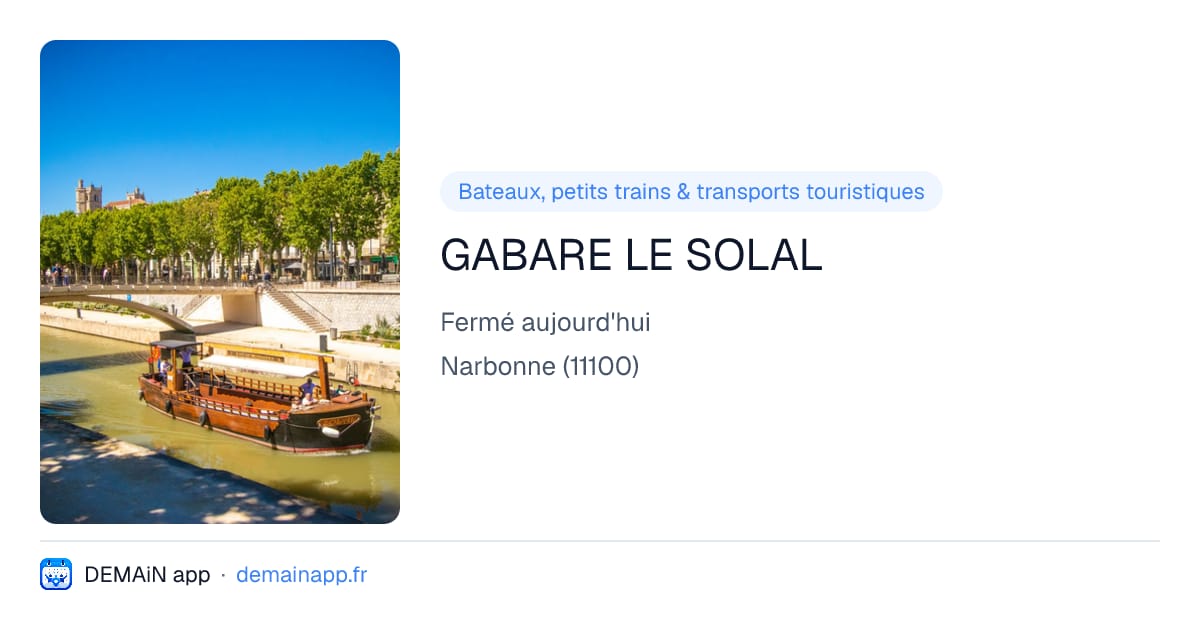GABARE LE SOLAL — Narbonne