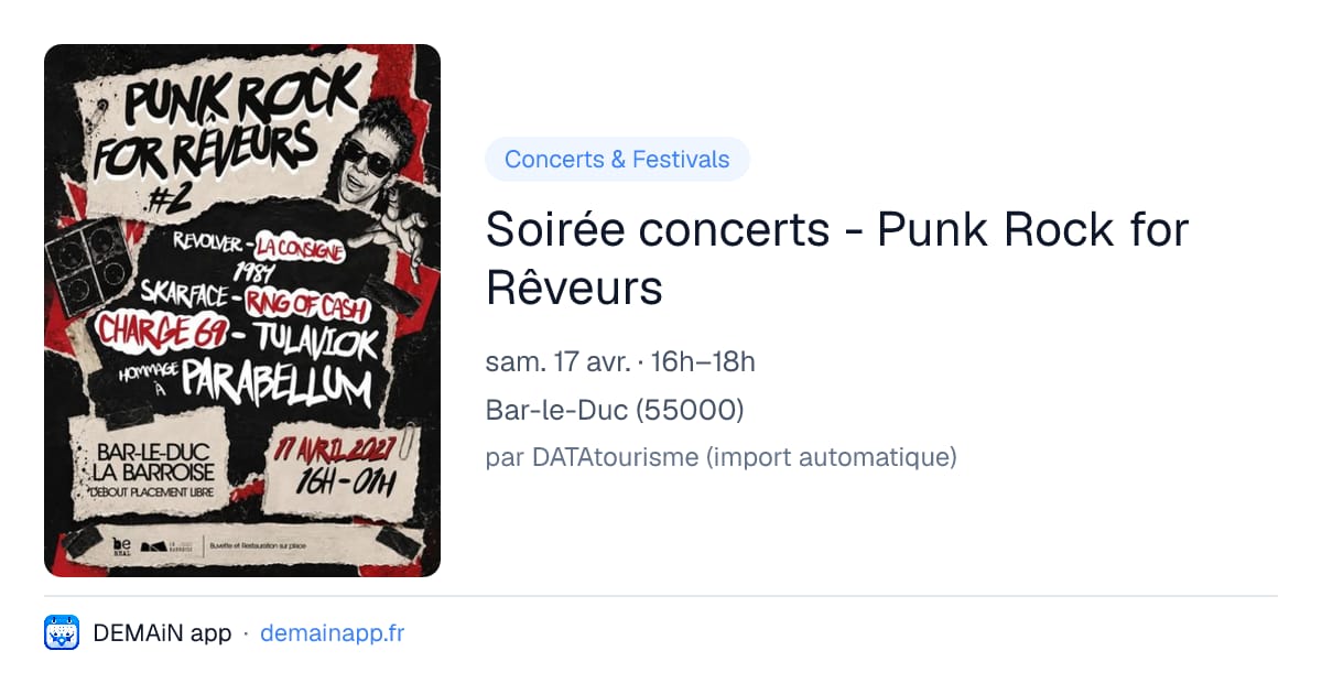 Soirée concerts - Punk Rock for Rêveurs — Bar-le-Duc