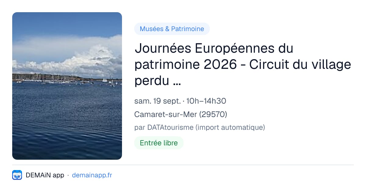 Journées Européennes du patrimoine 2026 - Circuit du village perdu de Perfeunten par Lannilien et Kerguelen — Camaret-sur-Mer