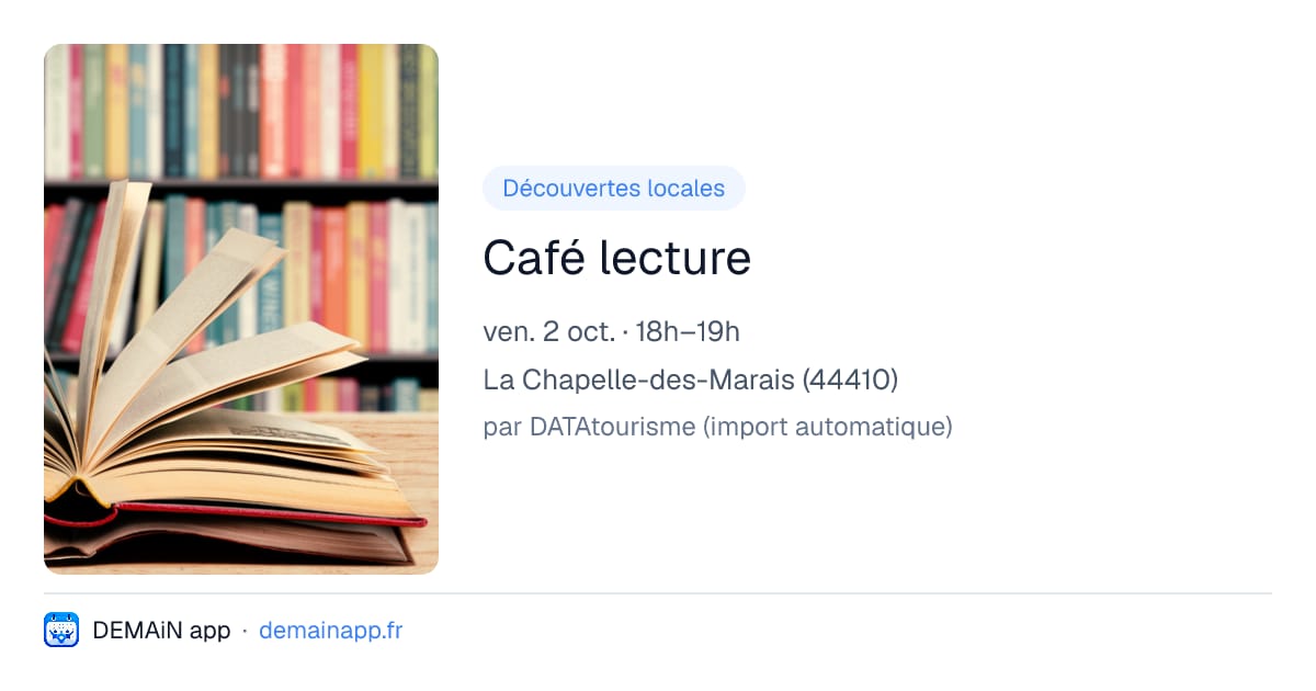 Café lecture — La Chapelle-des-Marais