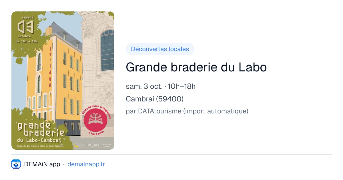 Grande braderie du Labo — Cambrai