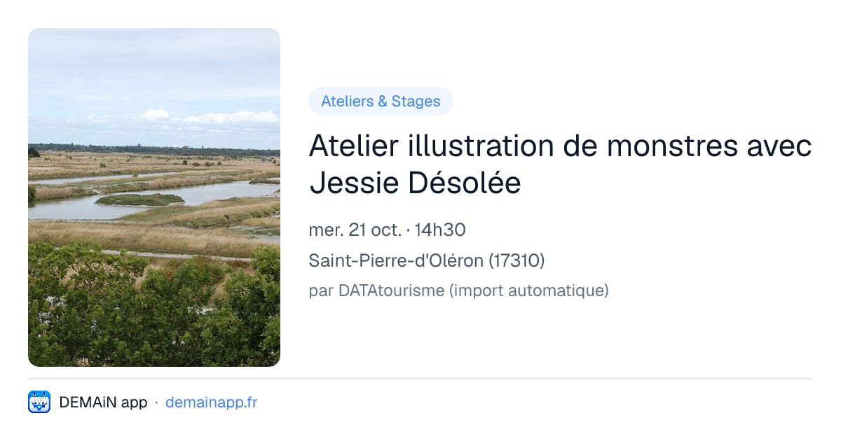 Atelier illustration de monstres avec Jessie Désolée — Saint-Pierre-d'Oléron