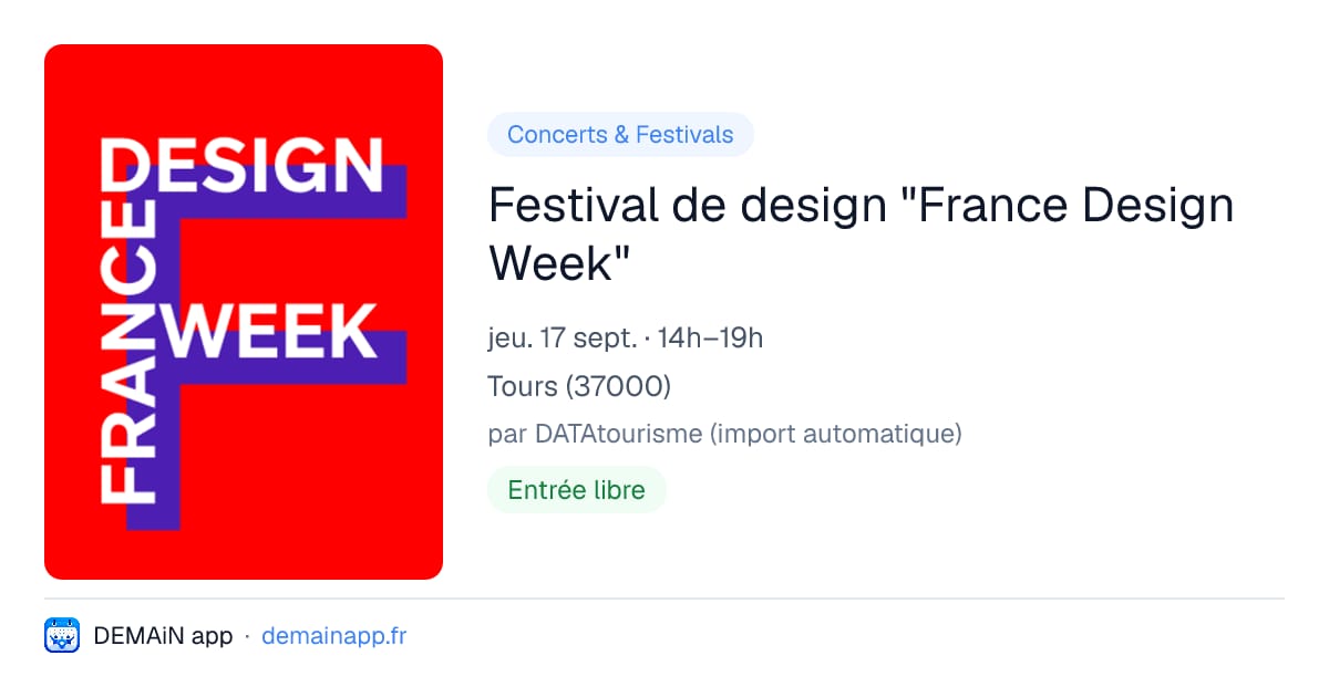 Festival de design "France Design Week" — Tours