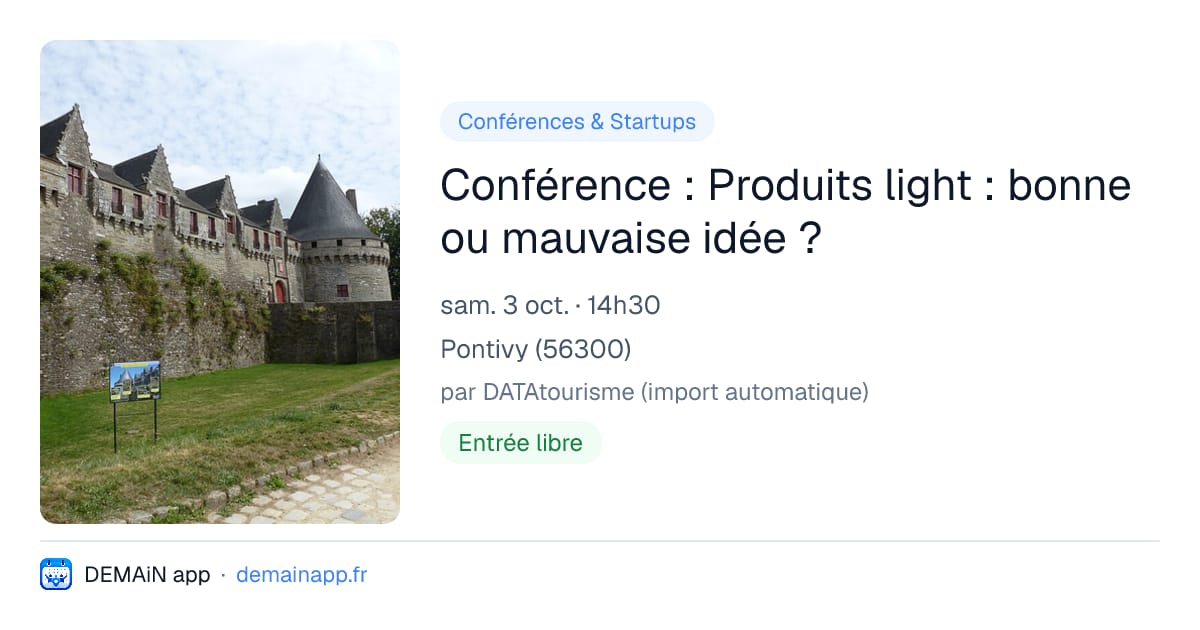 Conférence : Produits light : bonne ou mauvaise idée ? — Pontivy