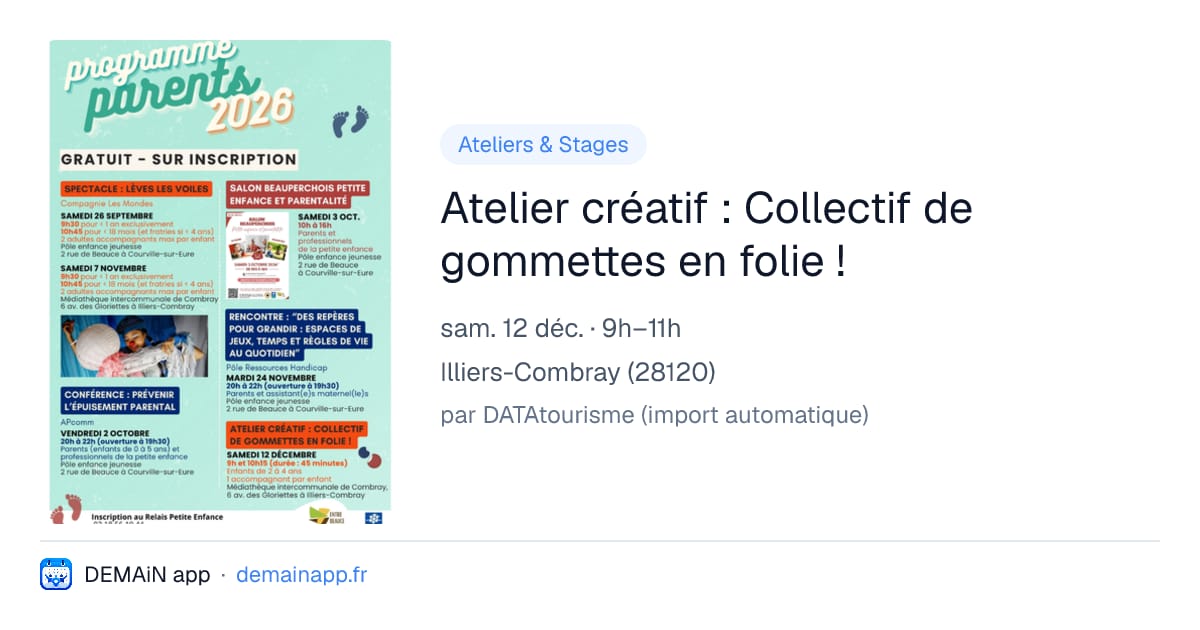 Atelier créatif : Collectif de gommettes en folie ! — Illiers-Combray