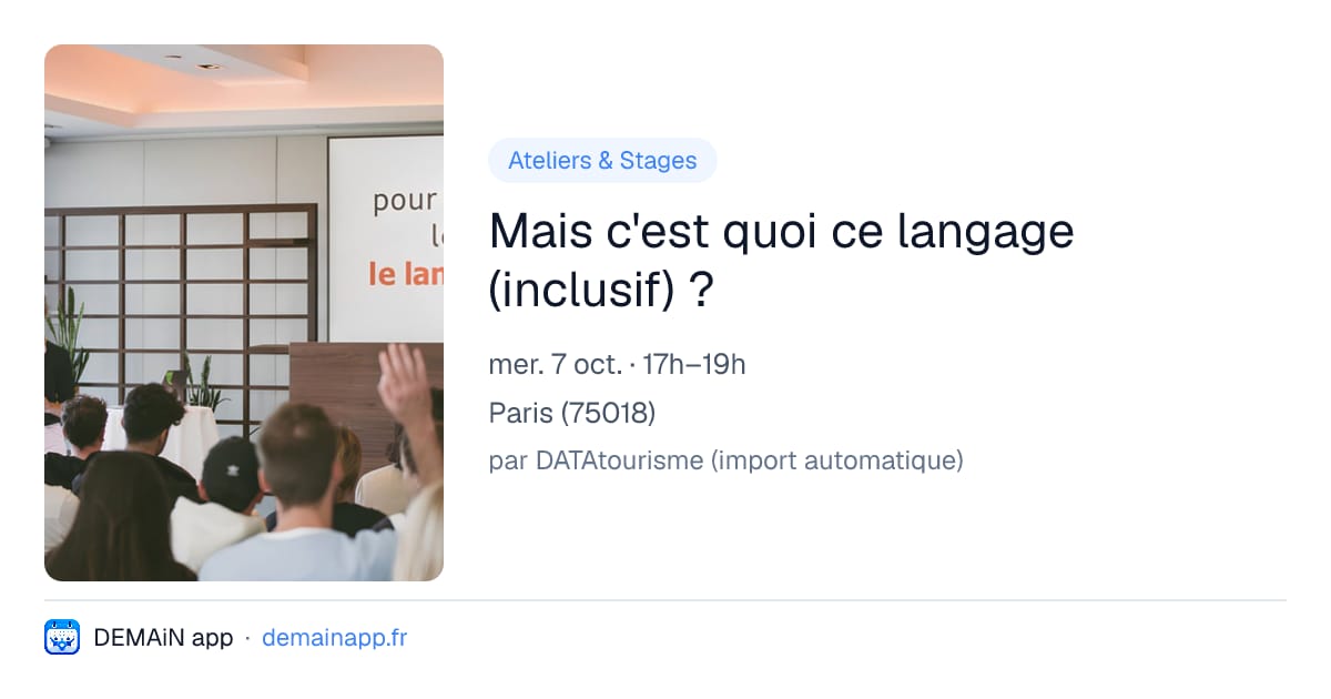 Mais c'est quoi ce langage (inclusif) ? — Paris
