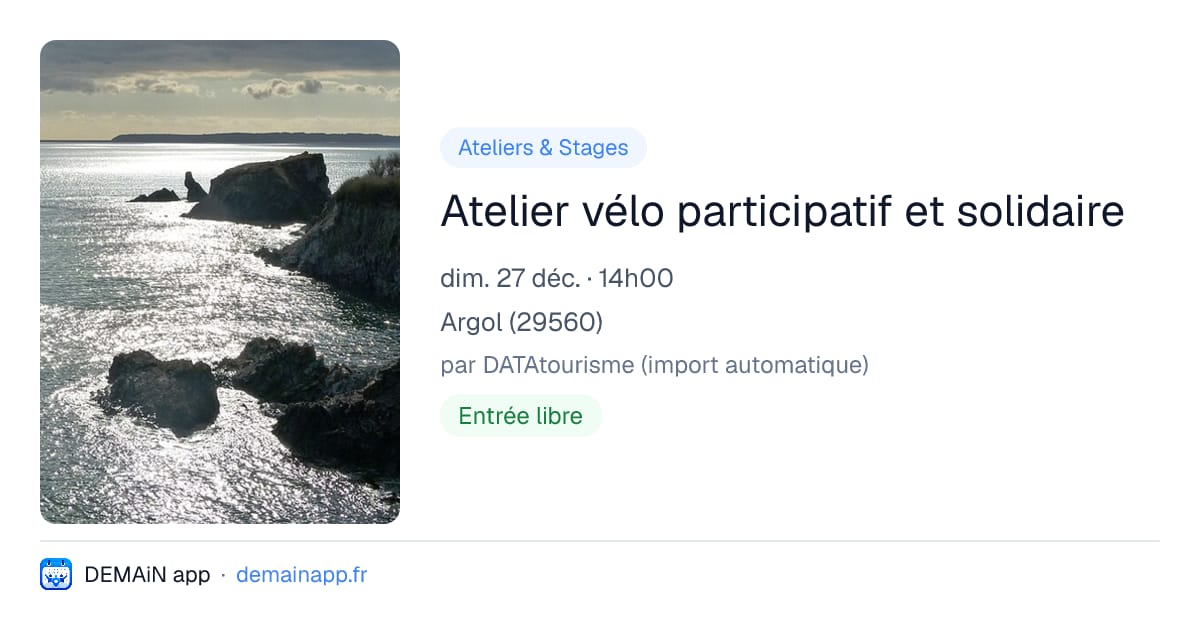 Atelier vélo participatif et solidaire — Argol