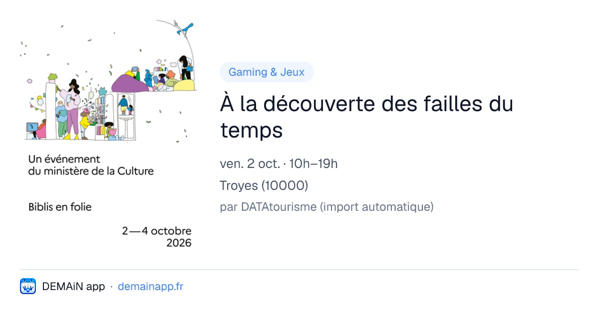 À la découverte des failles du temps — Troyes
