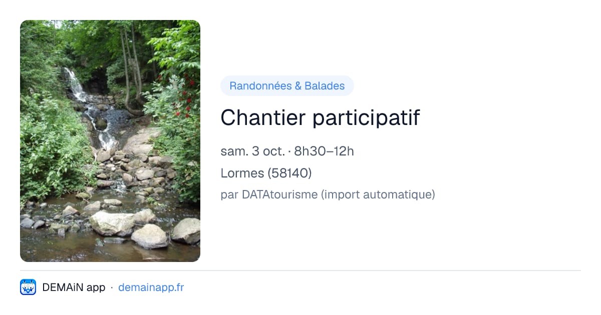 Chantier participatif — Lormes