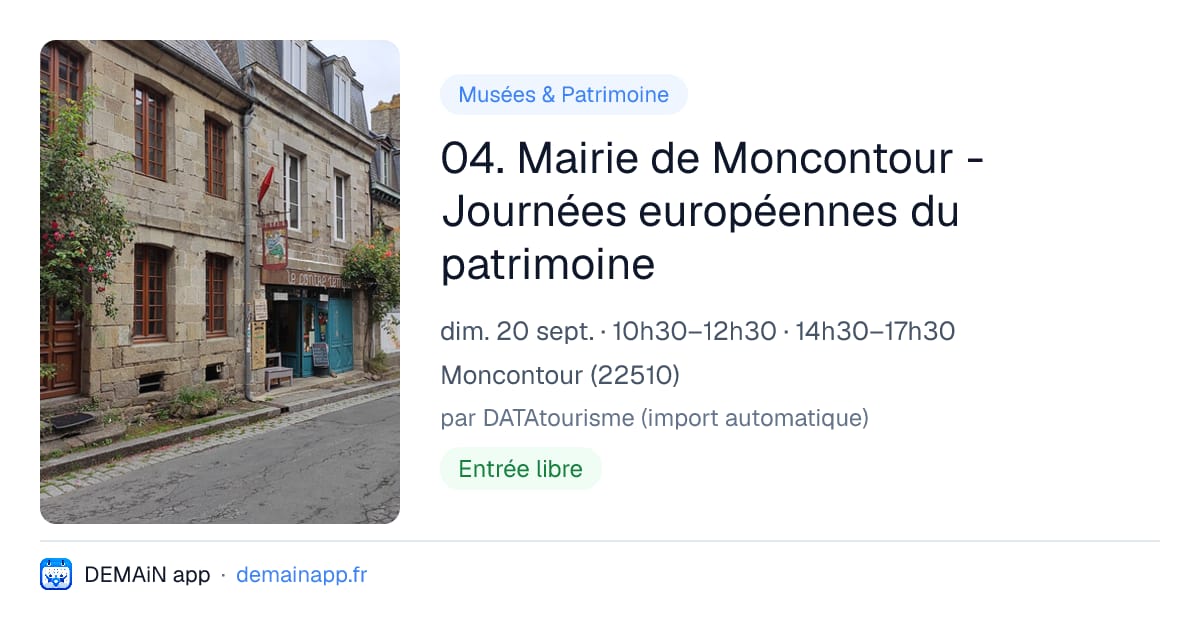 04. Mairie de Moncontour - Journées européennes du patrimoine — Moncontour