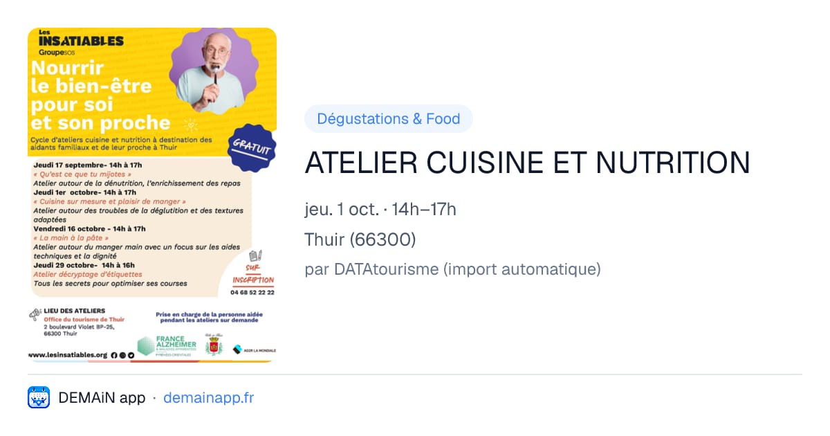 ATELIER CUISINE ET NUTRITION — Thuir