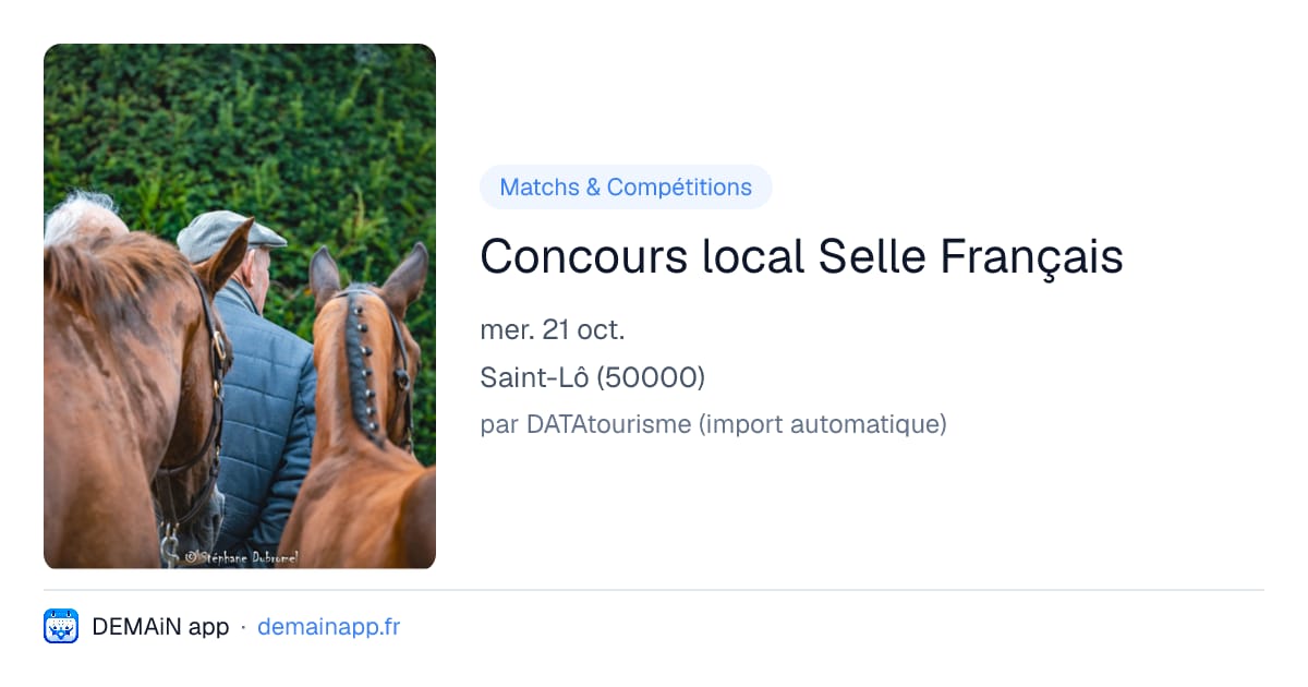 Concours local Selle Français — Saint-Lô
