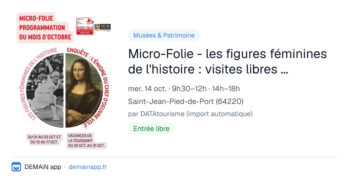 Micro-Folie - les figures féminines de l'histoire : visites libres et réalité virtuelle — Saint-Jean-Pied-de-Port