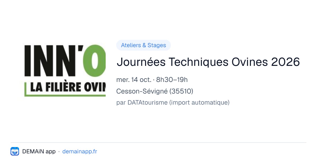 Journées Techniques Ovines 2026 — Cesson-Sévigné