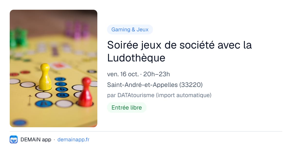Soirée jeux de société avec la Ludothèque — Saint-André-et-Appelles