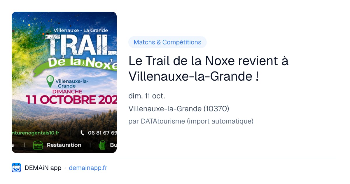 Le Trail de la Noxe revient à Villenauxe-la-Grande ! — Villenauxe-la-Grande