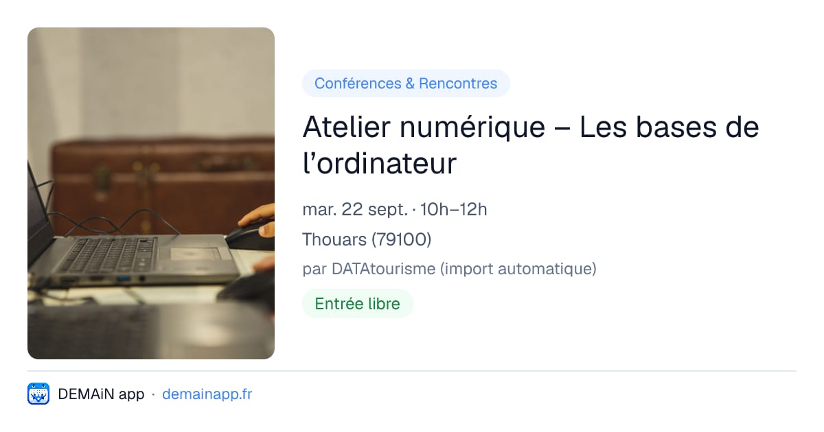 Atelier numérique – Les bases de l’ordinateur — Thouars