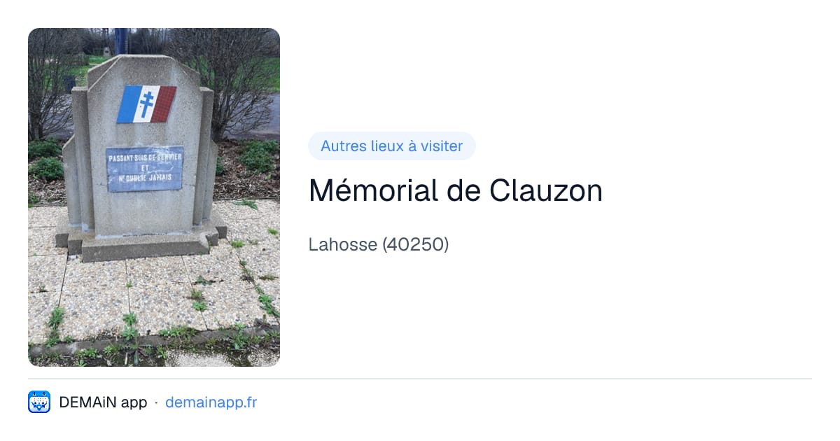 Mémorial de Clauzon — Lahosse