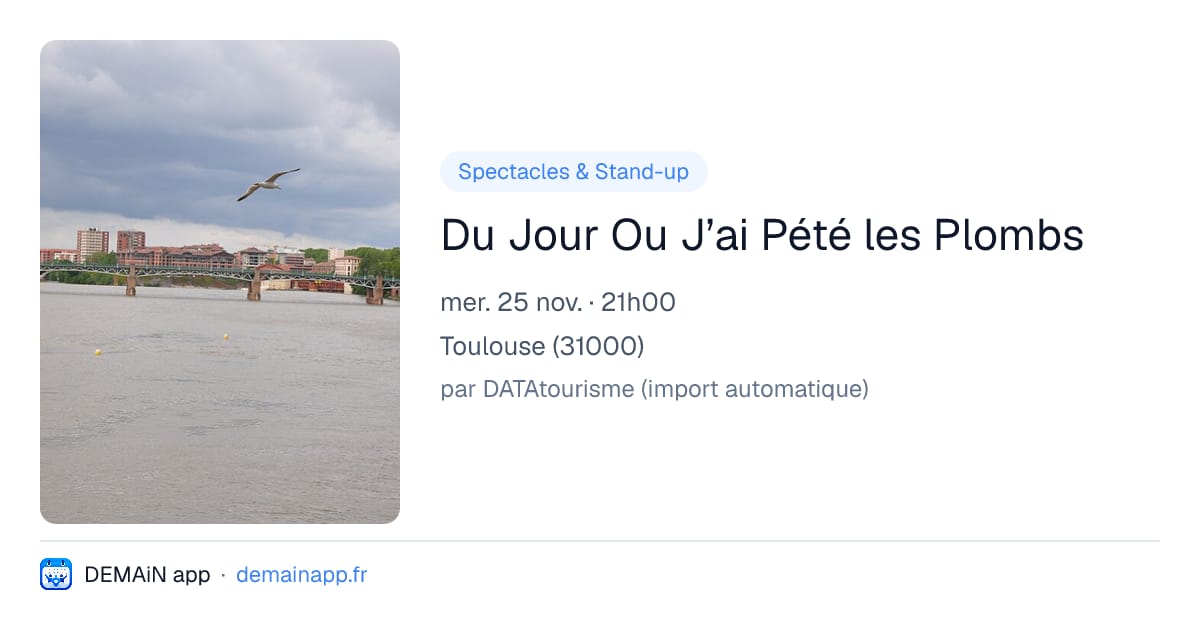 Du Jour Ou J’ai Pété les Plombs — Toulouse