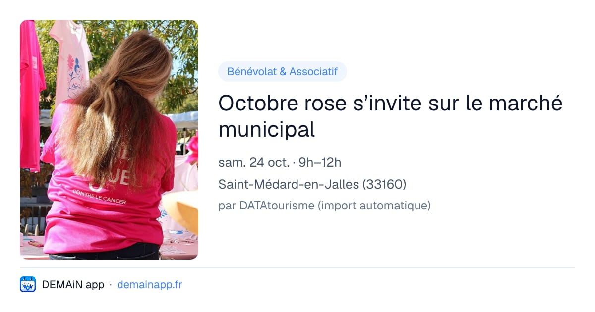Octobre rose s’invite sur le marché municipal — Saint-Médard-en-Jalles
