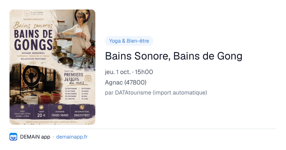Bains Sonore, Bains de Gong — Agnac