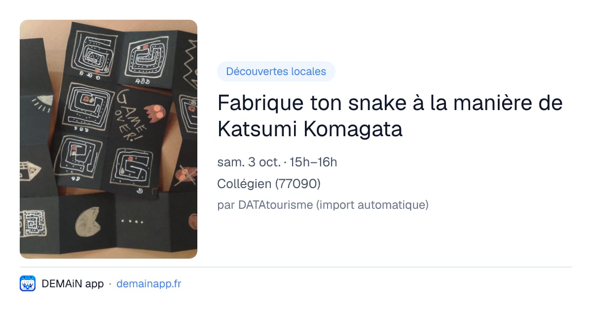 Fabrique ton snake à la manière de Katsumi Komagata — Collégien