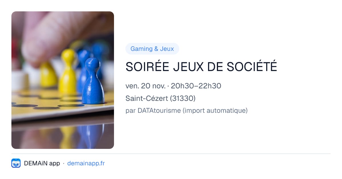SOIRÉE JEUX DE SOCIÉTÉ — Saint-Cézert