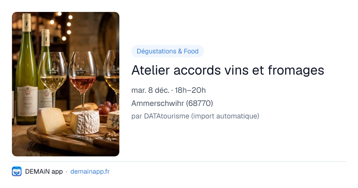 Atelier accords vins et fromages — Ammerschwihr