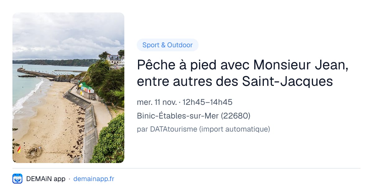 Pêche à pied avec Monsieur Jean, entre autres des Saint-Jacques — Binic-Étables-sur-Mer