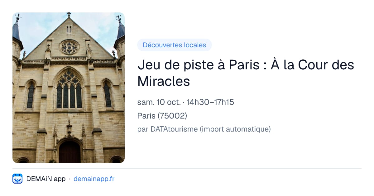 Jeu de piste à Paris : À la Cour des Miracles — Paris