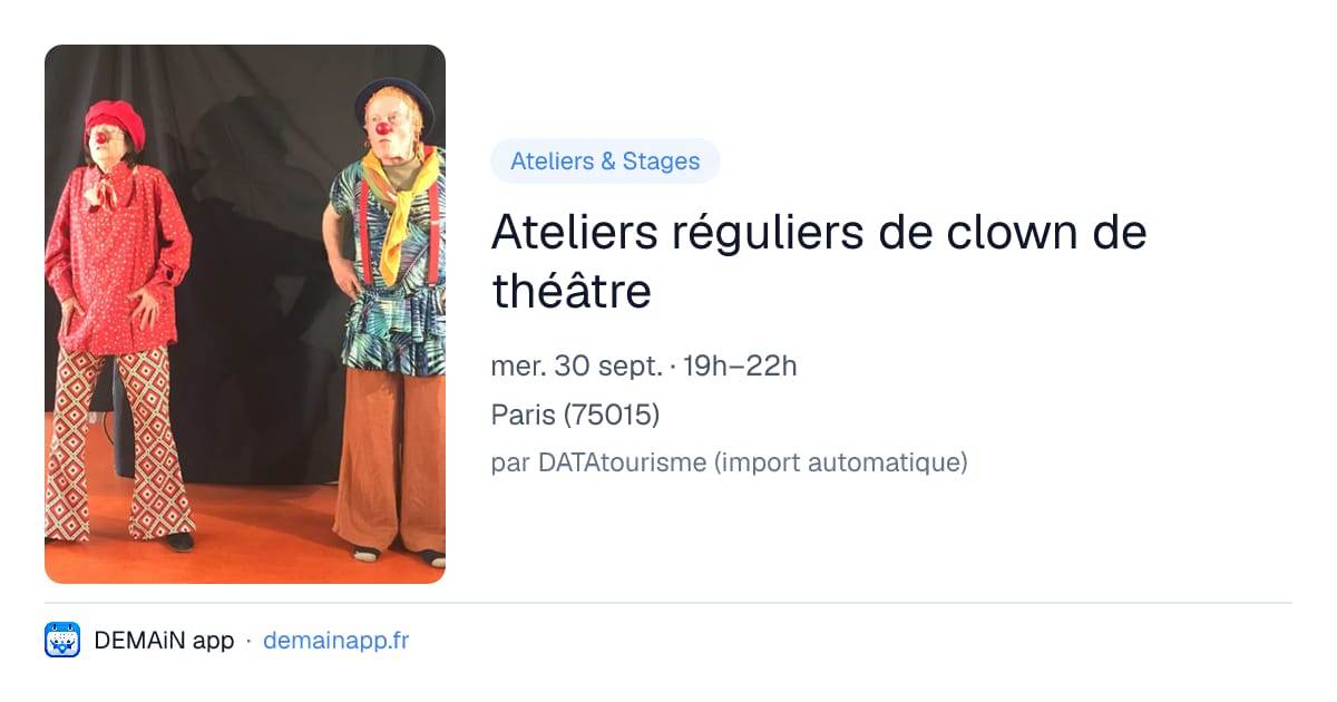 Ateliers réguliers de clown de théâtre — Paris