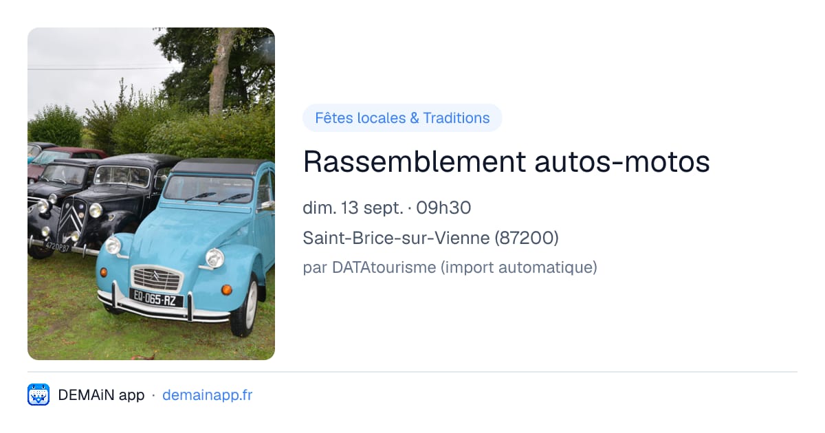 Rassemblement autos-motos — Saint-Brice-sur-Vienne
