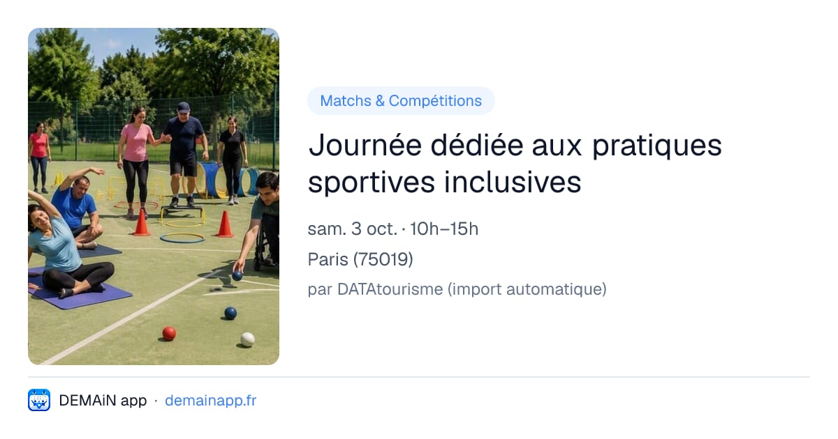 Journée dédiée aux pratiques sportives inclusives — Paris