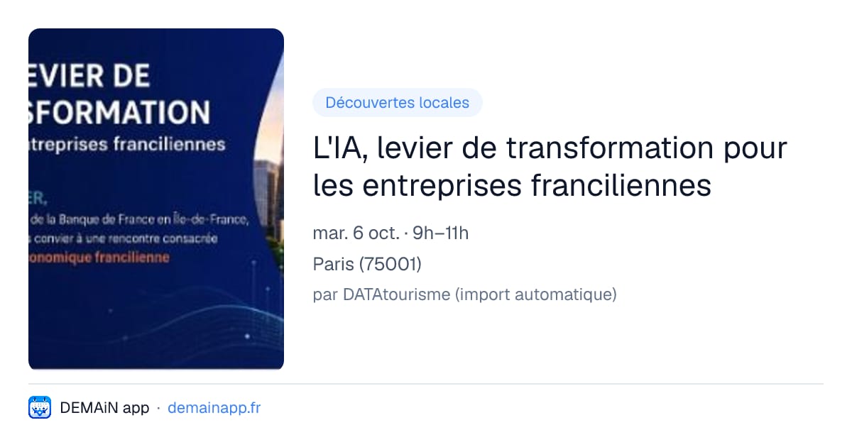 L'IA, levier de transformation pour les entreprises franciliennes — Paris