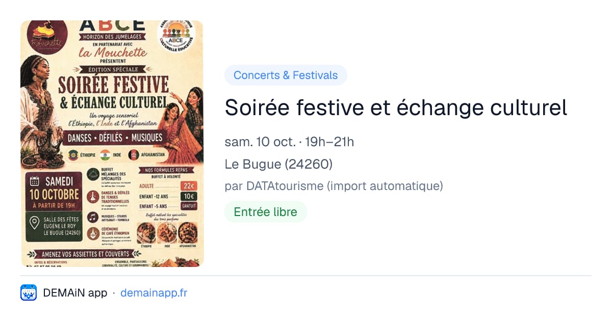 Soirée festive et échange culturel — Le Bugue