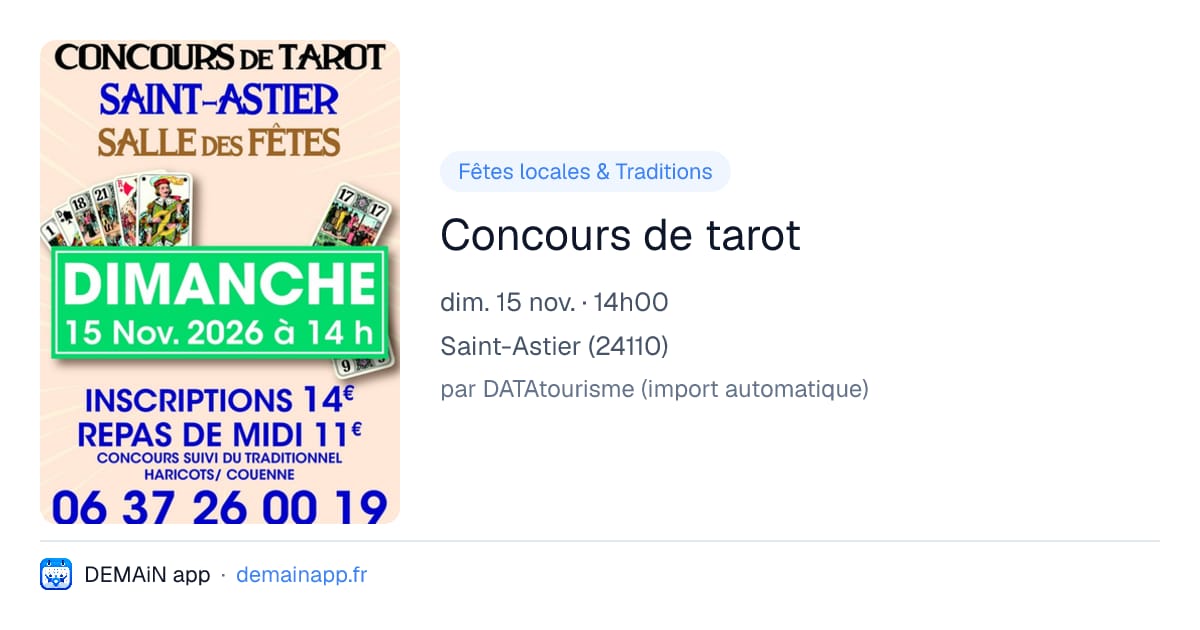 Concours de tarot — Saint-Astier