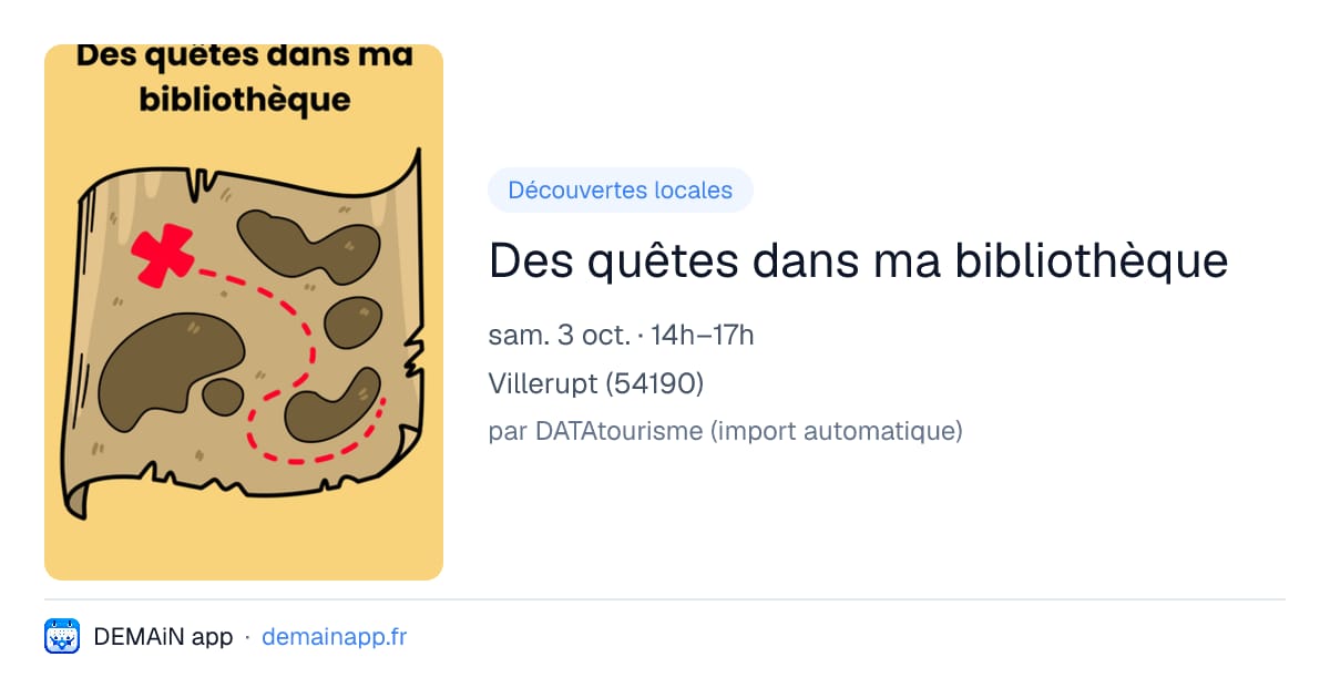 Des quêtes dans ma bibliothèque — Villerupt