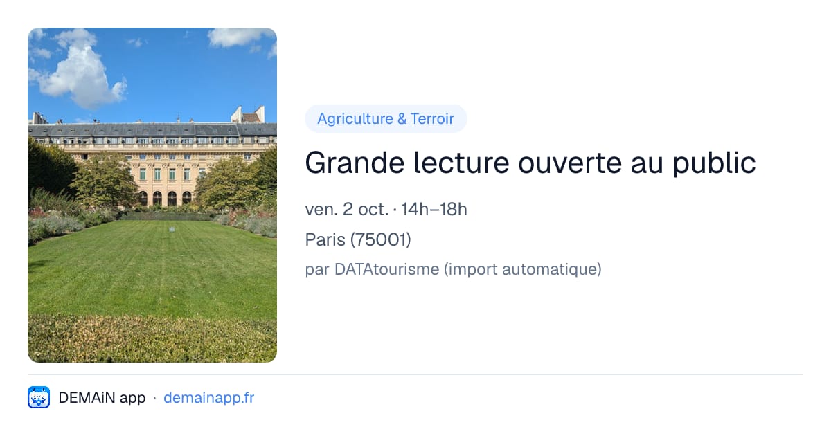 Grande lecture ouverte au public — Paris